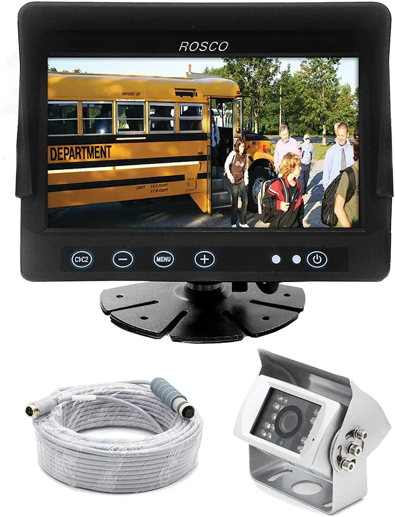 Heavy Duty Rear View Backup Camera System Complete With 7-Inch Color Monitor, Weatherproof Camera, 65 Ft. Harness 1