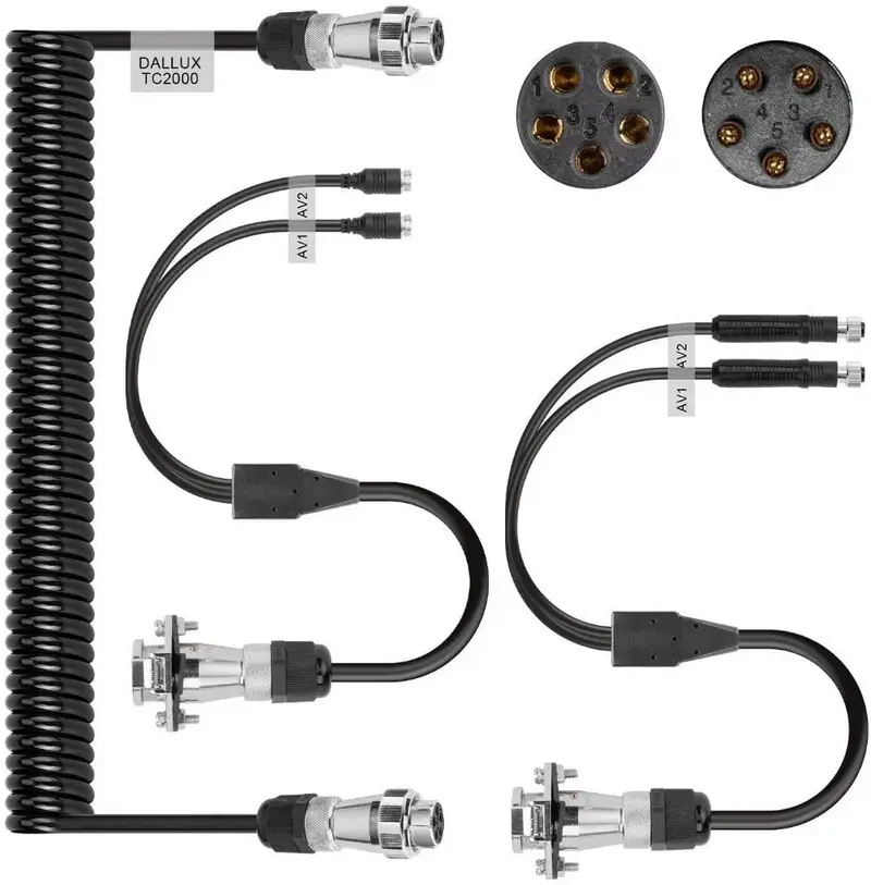 Heavy Duty Vehicle Coil Trailer Cable With 4 Channel 4 Pin Av Connector Disconnect Kit For Truck Caravan Motor Home Backup Security Camera Monitor System 1