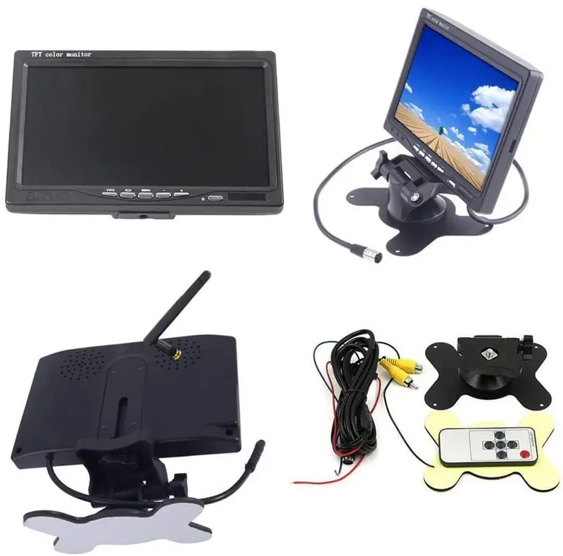 Hodozzy Wireless Car Backup Camera, Hd Dual Rear View Backup Camera For Truck, 7" Monitor System Kit For Bus/Trailer/Rv/Campers Easy Installation Color Night Vision Waterpoof 2