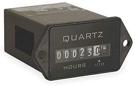 Hour Meter, Polymer, White/Black Numbers 1