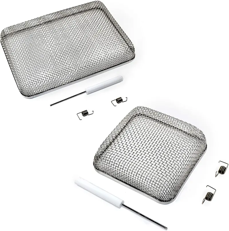 Hqrp 4.5"X4.5" Rv Furnace Water Heater Battery Vent Cover And 5.9"X8.5" Rv Furnace Water Heater Vent Cover Flying Bug Insect/Rodent Screen W/Installation Tool Plus Coaster 1