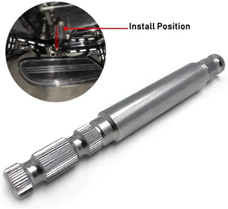 Httmt- Motorcycle Chrome Reliable Steel Inner Shifter Lever Shaft Compatible With Harley Touring Flt 1982 & Up V-Twin Models Replacement Part [P/N: Mt447-006] 1
