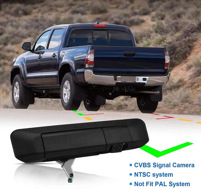 Issyauto Backup Camera Tailgate Handle For 2005-2015 Tacoma Rear View Camera Reverse Handle 1