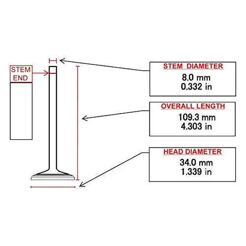 Itm Engine Components Rx9303 Exhaust Valve 1