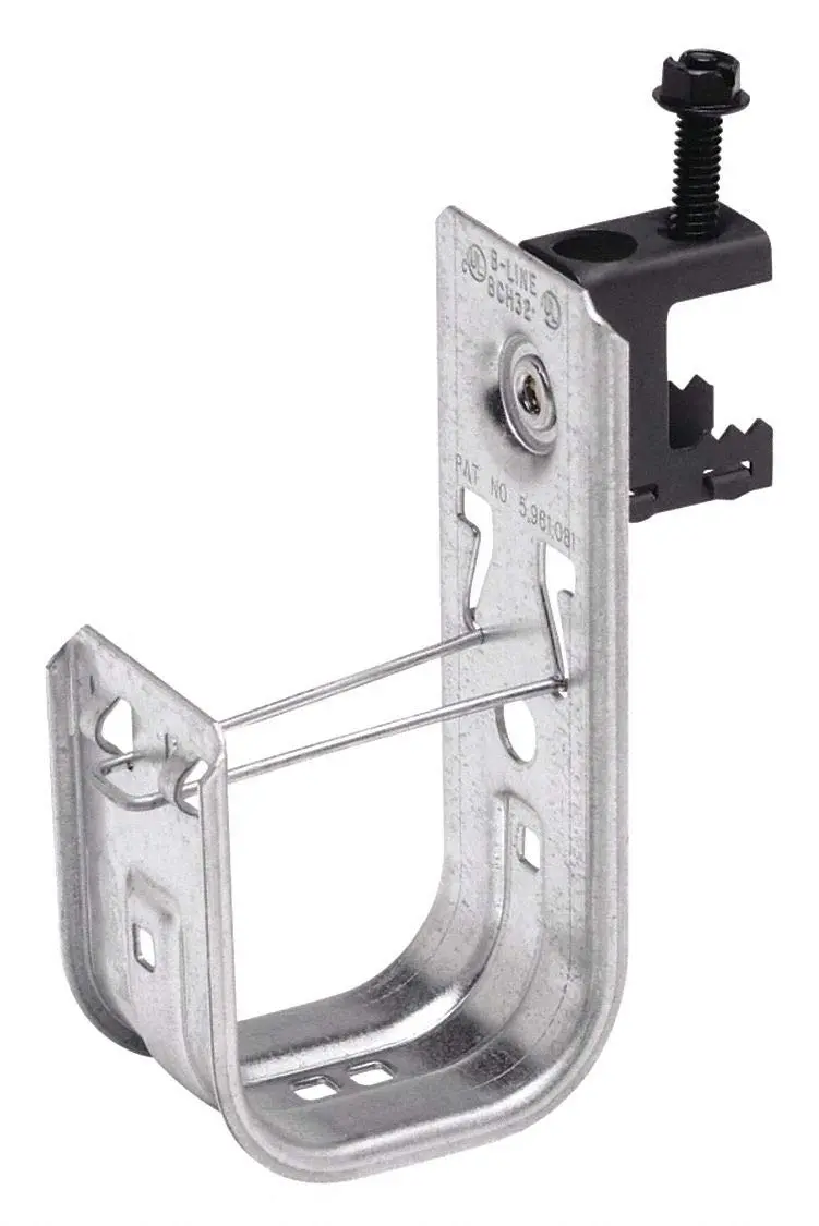 J-Hook, W/Pin, 1/8-1/2" Flange, 2" Max Cap 1