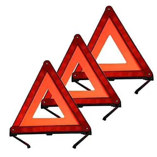 Kafeek Reflective Warning Triangle Emergency Warning Triangle Roadside Safety Triangle Kits (Set Of 3) 1
