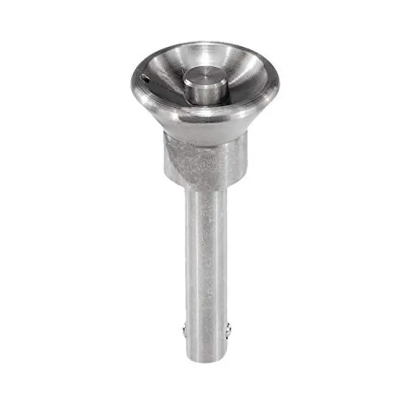 Kipp 03194-2306015 Stainless Steel Ball Lock Pin, Button Head Style, Self-Locking, Natural Finish, 48.5Mm Length, Metric 1