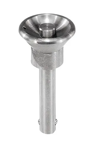 Kipp 03194-3110035 Stainless Steel Ball Lock Pin, Button Head Style, Self-Locking, Natural Finish, 78.6 Mm Length, Metric 1