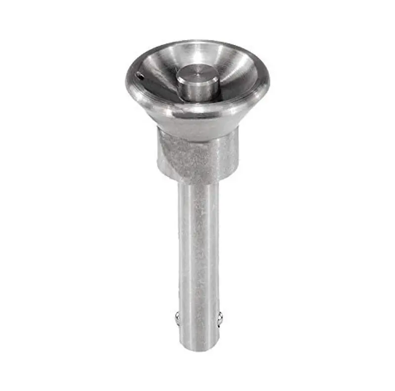 Kipp 03194-3112080 Stainless Steel Ball Lock Pin, Button Head Style, Self-Locking, Natural Finish, 124.6 Mm Length, Metric 1