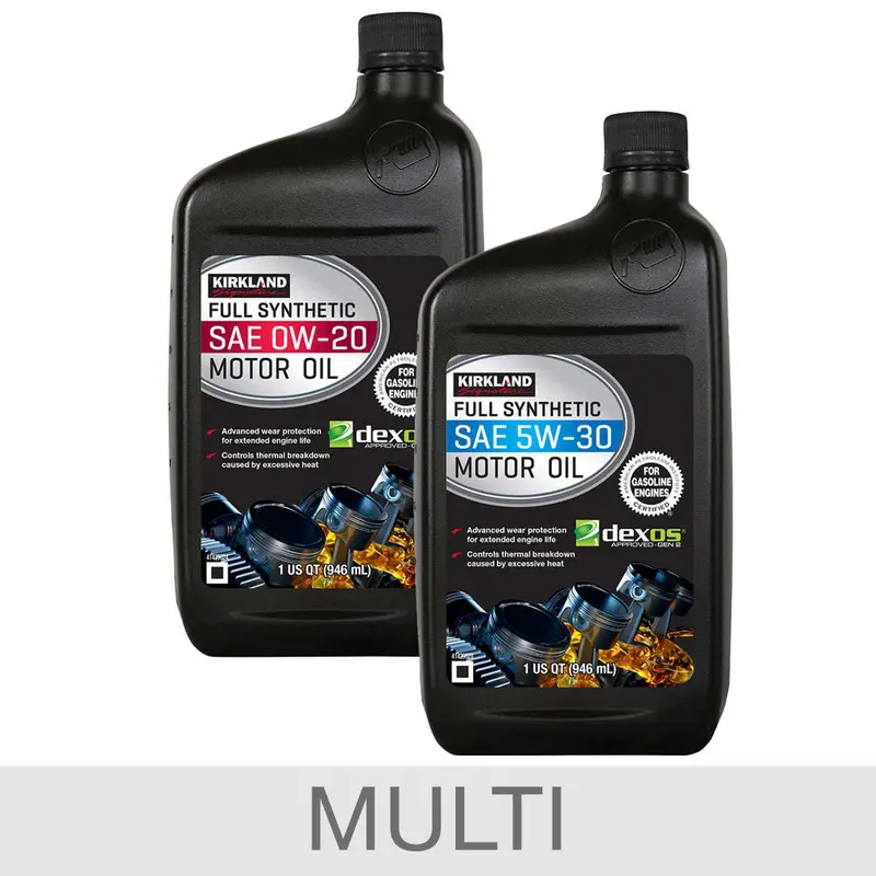 Kirkland Signature 1-Quart 0W20 & 5W30 Full Synthetic Motor Oil, 12-Pack 1