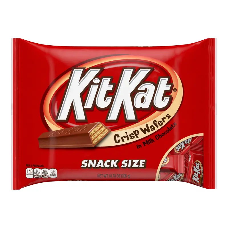 Kit Kat, Milk Chocolate Wafer Snack Size Candy Bars, Valentine's Day Candy, 10.78 Oz., Bag 1