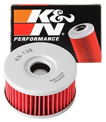 K&N Motorcycle Oil Filter: High Performance, Premium, Designed To Be Used With Synthetic Or Conventional Oils: Fits Select Suzuki Vehicles, Kn-136 1