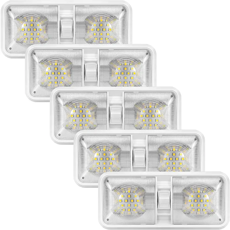 Kohree 12V Led Rv Ceiling Dome Light Rv Interior Lighting For Trailer Camper With Switch, White, 600 Lumens (Natural White 2-Pack) 5