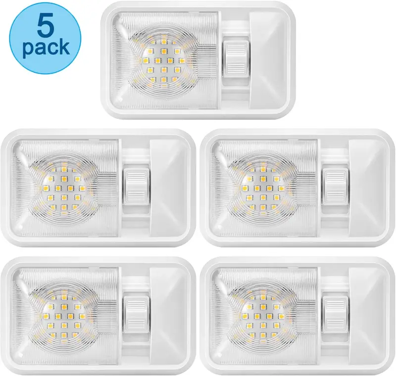 Kohree 12V Led Rv Ceiling Dome Light Rv Interior Lighting For Trailer Camper With Switch, White, 600 Lumens (Natural White 2-Pack) 6