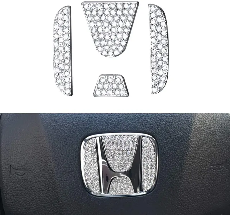 Lecart Bling Car Interior Volume Knob Cover For Honda Car Interior Bling Accessories Premium Zinc Alloy Sound Switch Knob Caps Compatible For Honda Accord 2018 2019 2020 Silver Pack Of 2 10