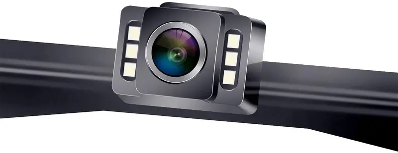 Leekooluu F11 Hd Car Backup Camera Hitch Rear View License Plate Camera With 6 Auto Led Lights Color Front View Camera Ip69k Waterproof Super Night Vision Guide Lines On/Off 1