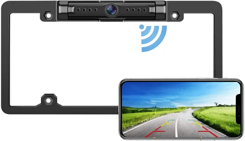 Leekooluu Wifi Digital Wireless Backup Camera For Iphone/Android, Ip69 Waterproof Car License Plate Frame Camera For Cars,Trucks,Suvs Pickups,Vans Lk8 1