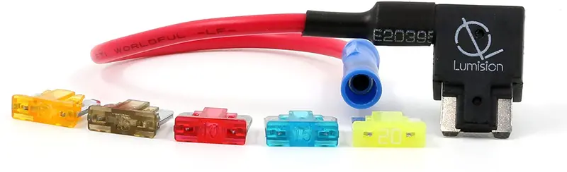 Lumision Add Circuit Blade Style Att Low Profile Mini Fusetap Fuse Tap + Fuse Set 5, 7.5, 10, 15, 20 Amps 1