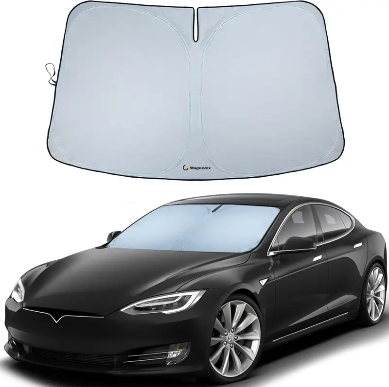 Magnelex Car Windshield Sunshade | Innovative No-Light-Pass Technology For Maximum Protection | Foldable Sun Shade Keeps Your Vehicle Cool | Fit For Cars, Trucks, And Suvs | Large (63 X 33.8 In) 5