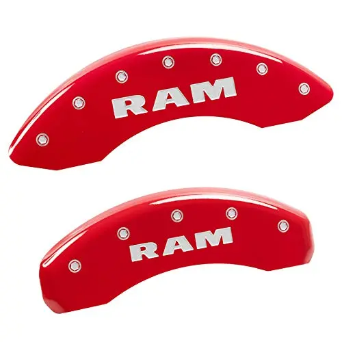 Mgp Caliper Covers 12043Sramrd 'Ram' Engraved Caliper Cover With Red Powder Coat Finish And Silver Characters, (Set Of 4) 1