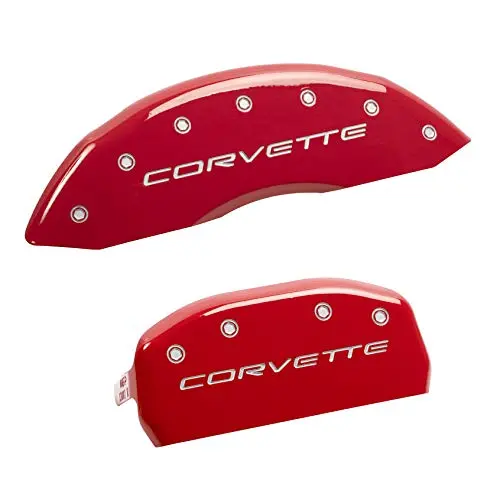 Mgp Caliper Covers 13007Scv5rd Corvette C5 Logo Type Caliper Cover With Red Powder Coat Finish And Silver Characters, (Set Of 4) 1