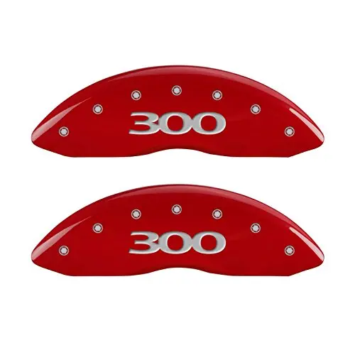 Mgp Caliper Covers (32020S300rd) '300' Engraved Front And Rear Caliper Cover With Red Powder Coat Finish And Silver Characters, (Set Of 4) 1