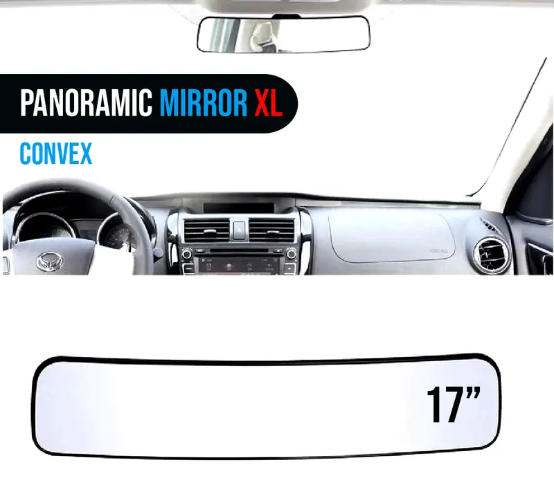 Mirror Xl Vision Panoramic Rear View 17 Inches Wide Angle Convex Car Truck Suv 1