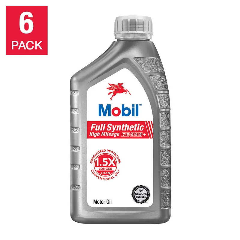 Mobil Full Synthetic High Mileage Motor Oil, 1-Quart/6-Pack 1