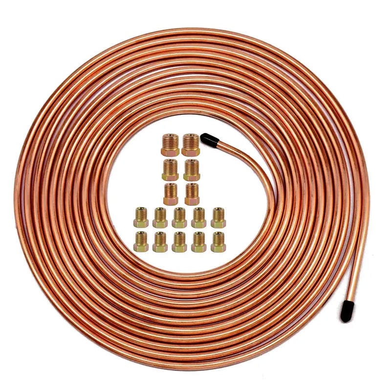 Muhize Upgraded Brake Line Tubing Kit - 25 Ft. Of 3/16 Flexible Tube, Roll 25 Ft 3/16" (Includes 16 Fittings) 1