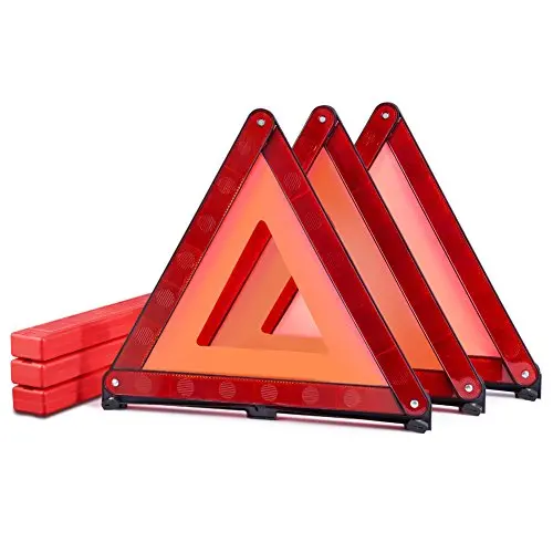 Mysbiker Emergency Warning Triangles, Roadside Safety Triangle, 3 Pack Foldable Warning Reflective Triangle With Case For Vehicles Breakdown 1