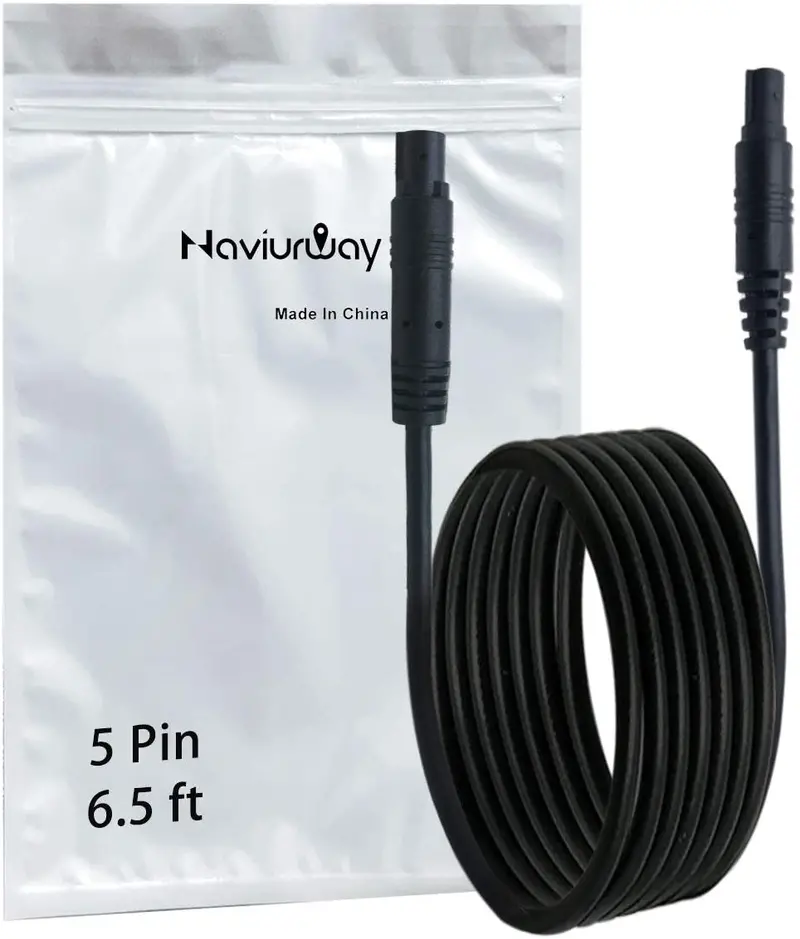 Naviurway 5 Pin 6.5 Ft Backup Camera Extension Cable Car Rear Camera Cord Wire Trunk Rearview Camera Extension Wire (5Pin 6.5Ft) 1