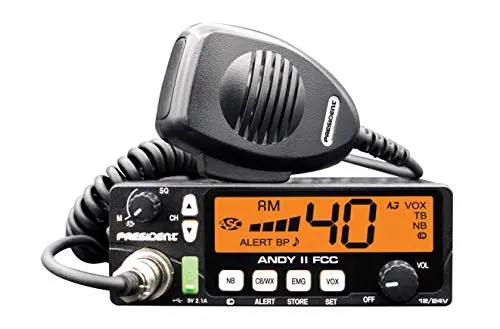 New President Andy Ii 12/24V Fcc Cb Radio With Weather Channel/Alert, Scan, Usb Port, Vox And Much More! 1