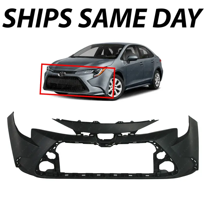New Primered - Front Bumper Cover Fascia For 2020 2021 Toyota Corolla L Le Xle 1
