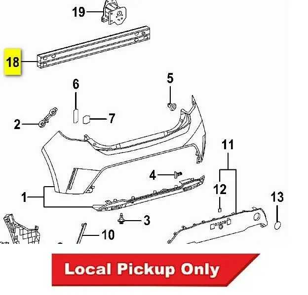 New Rear Bumper Reinforcement For 2019-2021 Toyota Corolla Hatchback To1106233 1