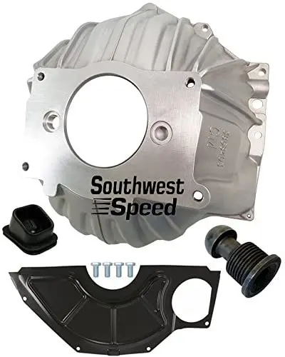 New Sws Chevy 403 Aluminum Bellhousing, Flywheel Inspection Cover, Clutch Fork Boot & Clutch Pivot Ball, Stamped With #Gm 3858403 Replacement For Sbc & Bbc For 10.5" Manual Clutch Applications 1