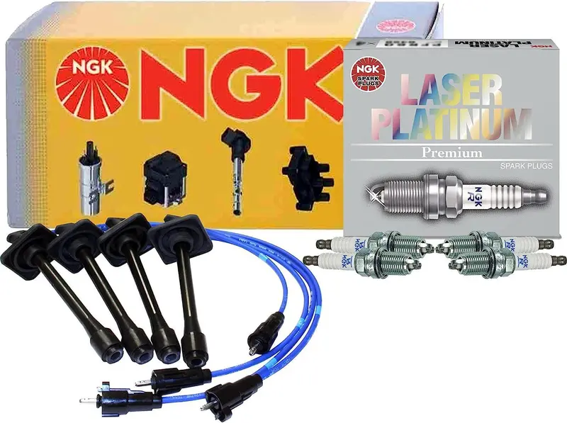 Ngk Wire & 4 Laser Platinum Spark Plugs Kit For Toyota Camry Rav4 Solara L4 1
