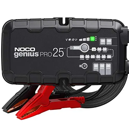 Noco Geniuspro25, 25-Amp Fully-Automatic Professional Smart Charger, 6V, 12V And 24V Battery Charger, Battery Maintainer, Power Supply, And Battery Desulfator With Temperature Compensation 1
