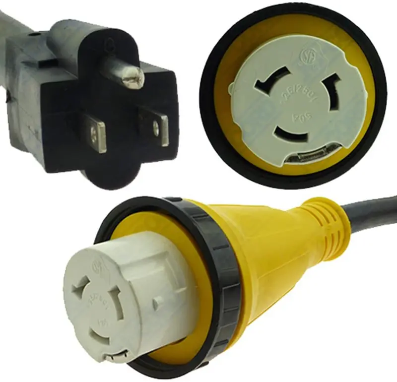 Nuset 15M50l Rv Dogbone Adapter 15 Amp Male To 50 Amp Female Locking Connector 1