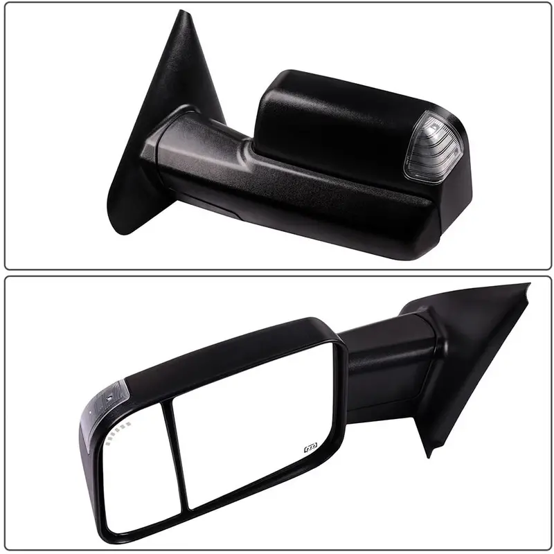 Ocpty Towing Mirrors With Power Heated Left Right Side Tow Mirrors Compatible With 2002-2008 For Dodge Ram 1500 Truck 2003-2009 For Dodge Ram 2500 3500 Truck Turn Signal Lens With Led Black 1