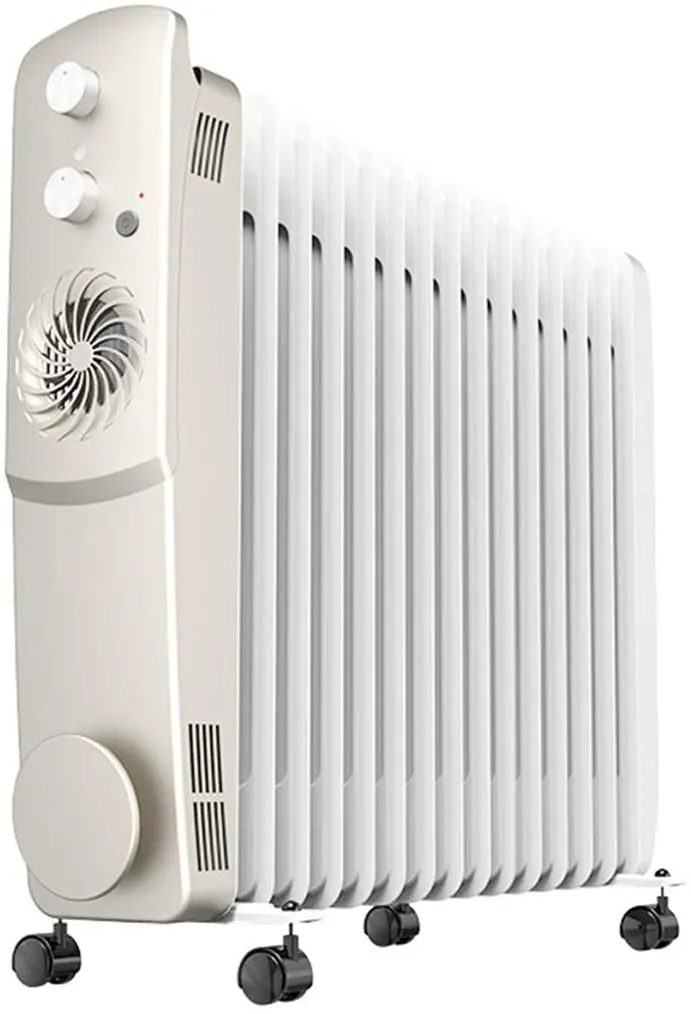 Ocye Oil-Filled Radiator, Space Heater, 3 Seconds Speed Heating, Intelligent Constant Temperature, Safety Function, Very Suitable For Family Use With Pets, White 1