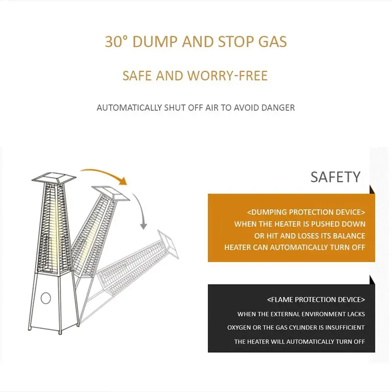 Ocye Outdoor Heater, Pyramid Type Flame Outdoor Heater, Anti-Scalding And Anti-Overturning Protection, Suitable For Indoor And Outdoor Places 2