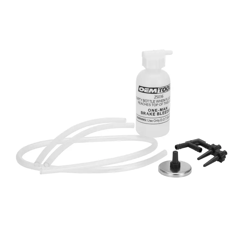 Oemtools 25036 Bleed-O-Matic One-Man Brake Bleeder Kit, Bleed Your Brakes On Your Own, Bleeder Bottle Holds To The Vehicle With A Magnet, No Spill 1