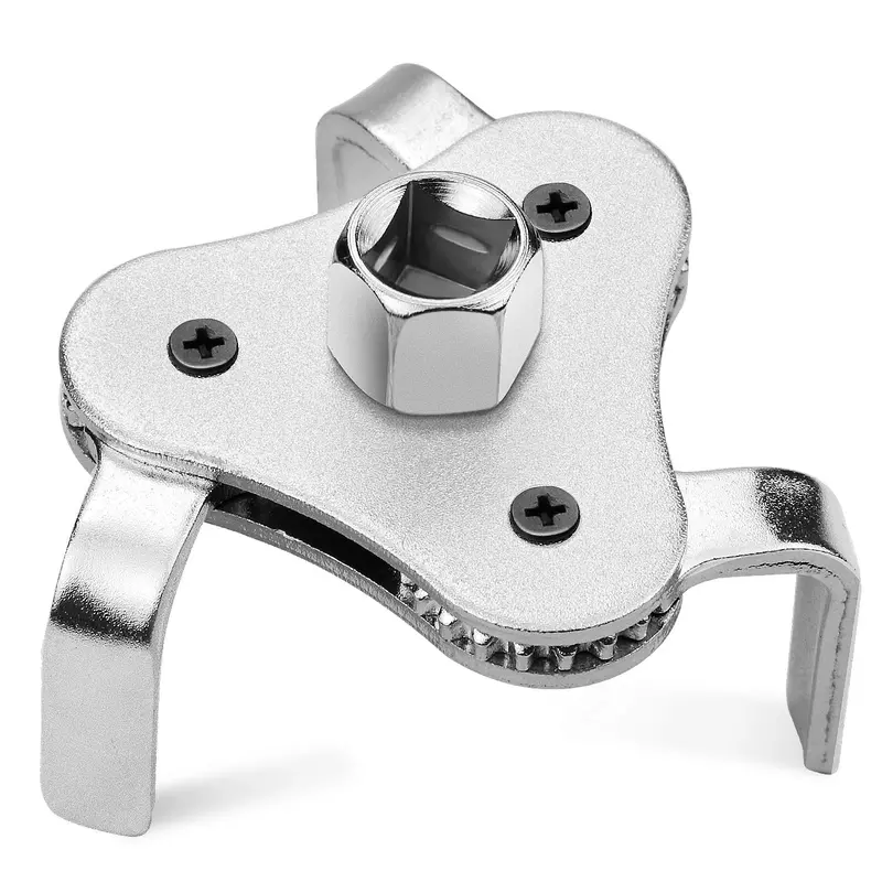 Oil Filter Adjustable Wrench 2-1/2" To 4.5" Wrench 3 Jaws Tool Set Universal Remover Socket 1
