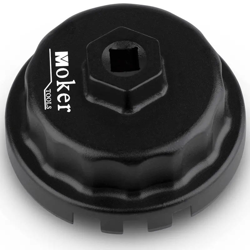Oil Filter Wrench For Toyota Camry/Tundra/Rav4 - Moker 64Mm 14 Flute Oil Filter Wrench Tool For Toyota/Lexus/Scion 2.0 To 5.7L Engines,Also Fits Avalon,Tacoma,Highlander,Sienna,4-Runner And More 1