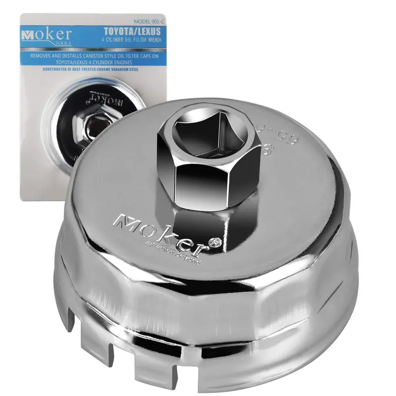 Oil Filter Wrench For Toyota Corolla/Prius - Moker 64Mm 14 Flute Oil Filter Wrench Tool For Toyota/Lexus/Scion 1.8 Liter Engines,Fits Prius,Prius V,Corolla,Matrix,Ct200h,Im,Iq,Xd 1
