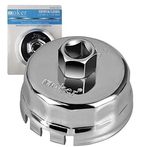 Oil Filter Wrench For Toyota Corolla/Prius - Moker 64Mm 14 Flute Oil Filter Wrench Tool For Toyota/Lexus/Scion 1.8 Liter Engines,Fits Prius,Prius V,Corolla,Matrix,Ct200h,Im,Iq,Xd 2