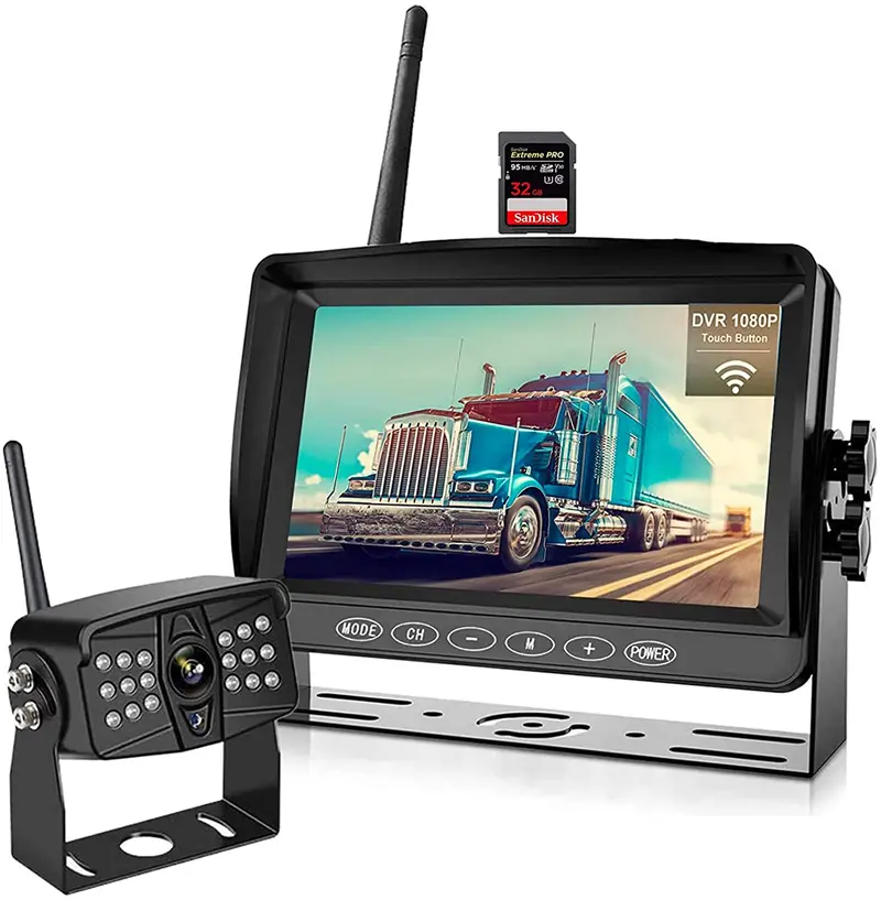 Oyt Hd 1080P Wireless Backup Camera With 7 Inch Dvr Monitor Ips Split Screen High-Speed Rear View Observation System For Rvs,Trailers,Trucks,Fifth Wheels Ir Night Vision Stable Digital Signals 1