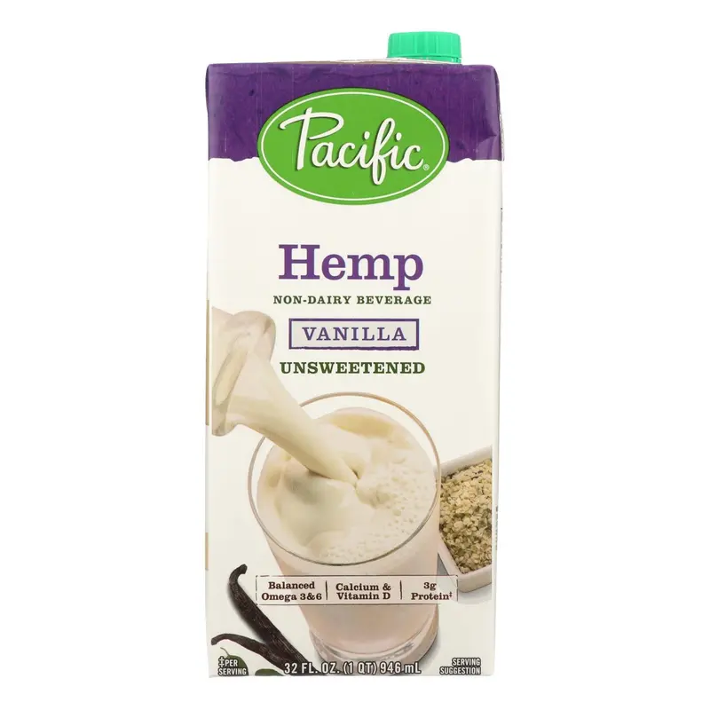 Pacific Natural Foods Hemp Vanilla - Unsweetened - Case Of 12 - 32 Fl Oz. 1