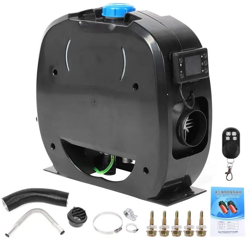 Parking Air Heater 5000W, Parking Air Heater Single Hole Diesel Air Parking Heater For Car Truck Bus Boats Trailer Black 1