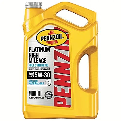 Pennzoil Platinum High Mileage Full Synthetic 5W-30 Motor Oil For Vehicles Over 75K Miles (5-Quart, Single-Pack) 1